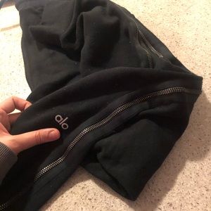 Alo drawstring joggers with zippers and pockets